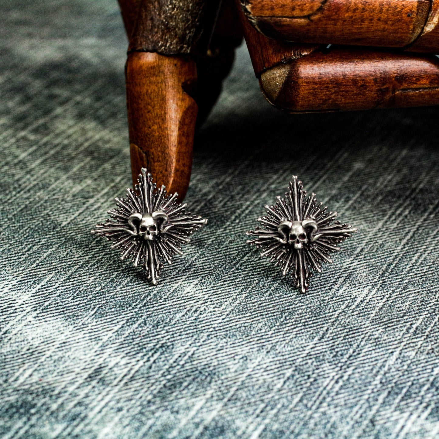 Skull Cufflinks - 925 Silver Handmade