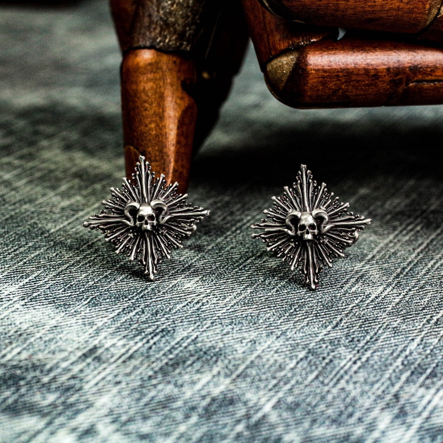 Skull Cufflinks - 925 Silver Handmade