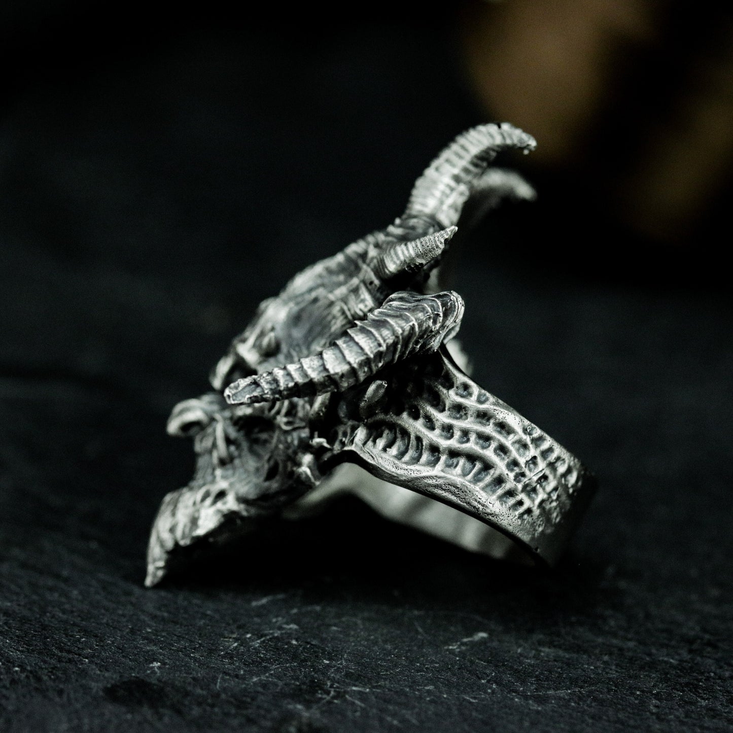 Multi-Horn Demon Ring ¨C Handmade 925 Silver Chaos Beast Band