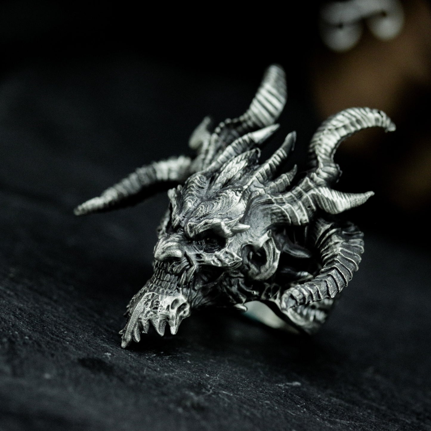 Multi-Horn Demon Ring ¨C Handmade 925 Silver Chaos Beast Band