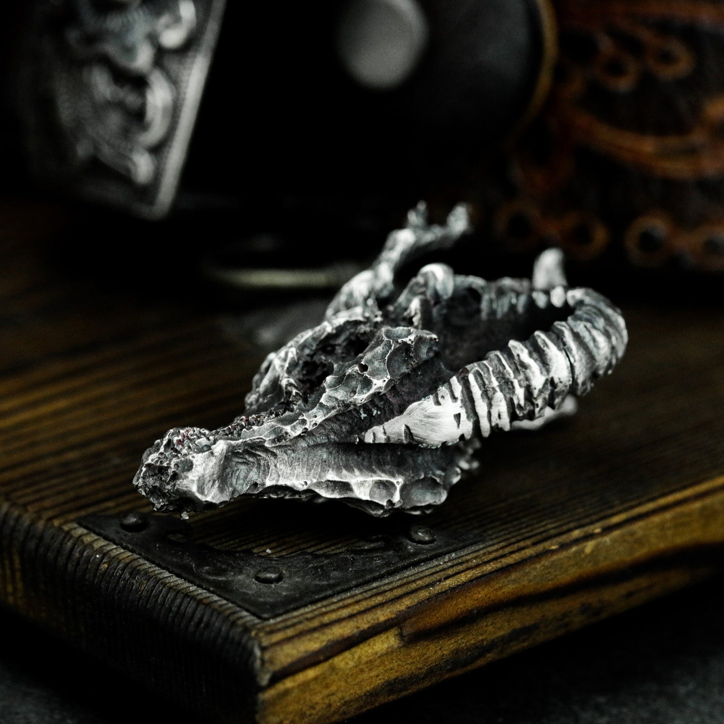Bone Dragon Pendant ¨C 925 Sterling Silver Handmade