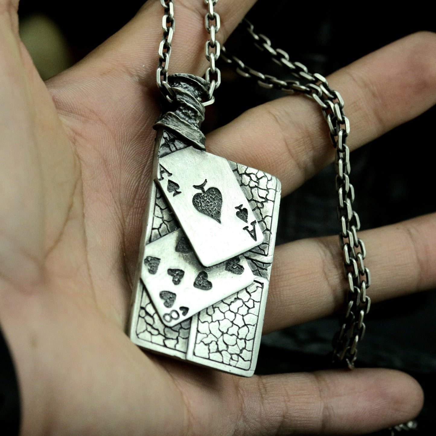 Playing Cards Pendant ¨C 925 Silver Handmade