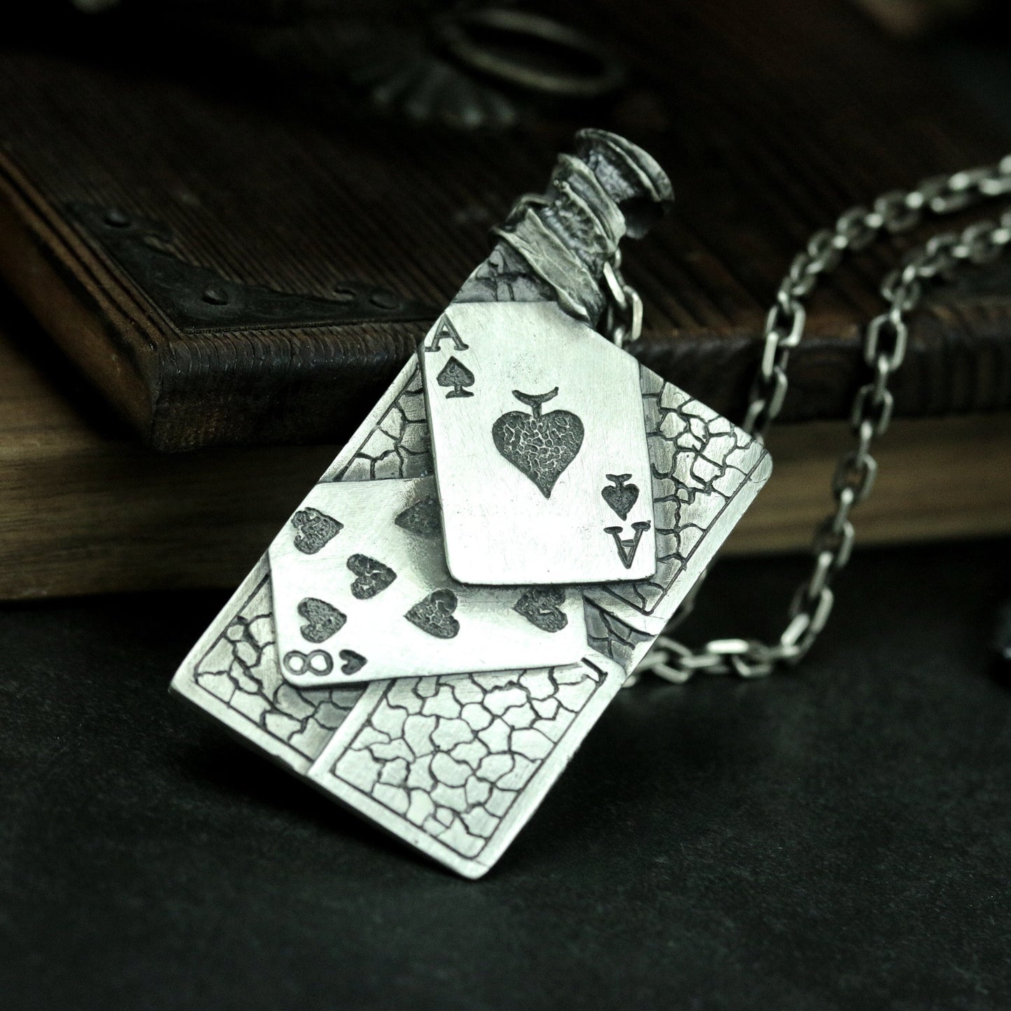 Playing Cards Pendant ¨C 925 Silver Handmade