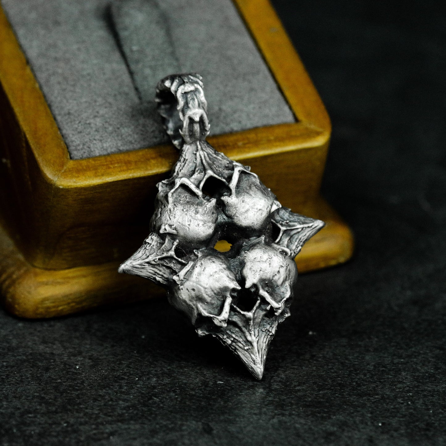 Skull Cluster Cross Pendant ¨C 925 Sterling Silver Handmade
