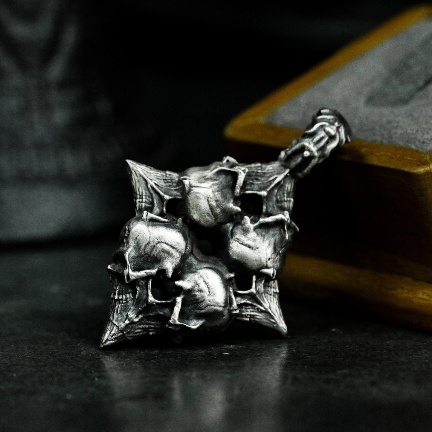 Skull Cluster Cross Pendant ¨C 925 Sterling Silver Handmade