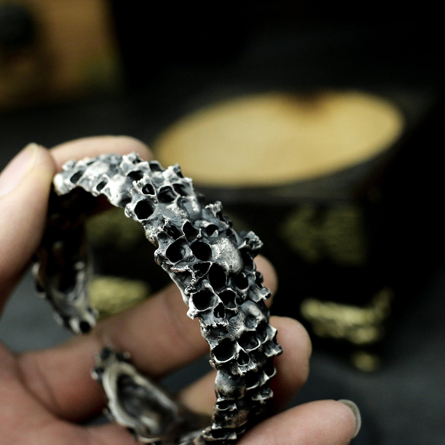 Thousand Faces Skull Bracelet - 925 Silver Handmade