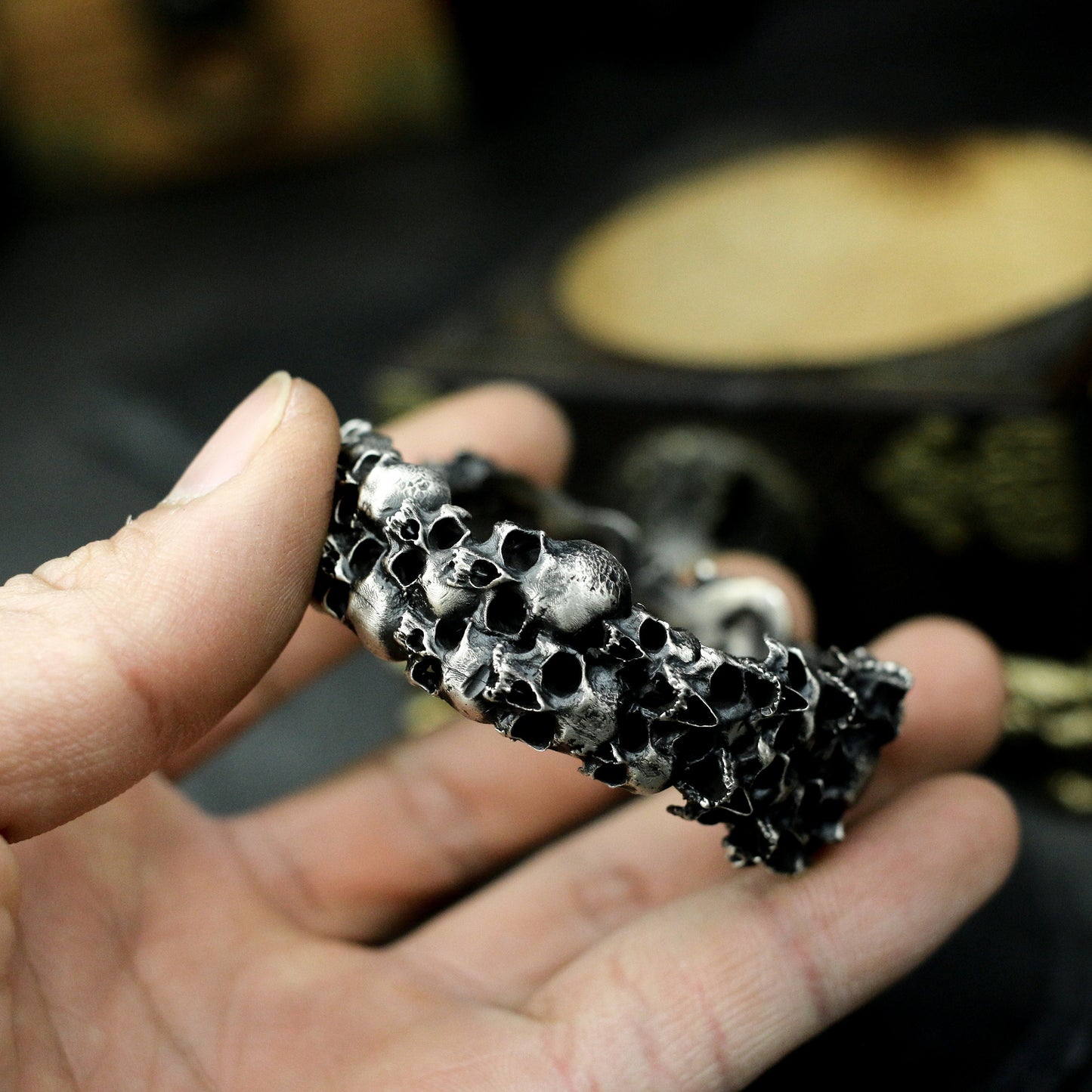 Thousand Faces Skull Bracelet - 925 Silver Handmade