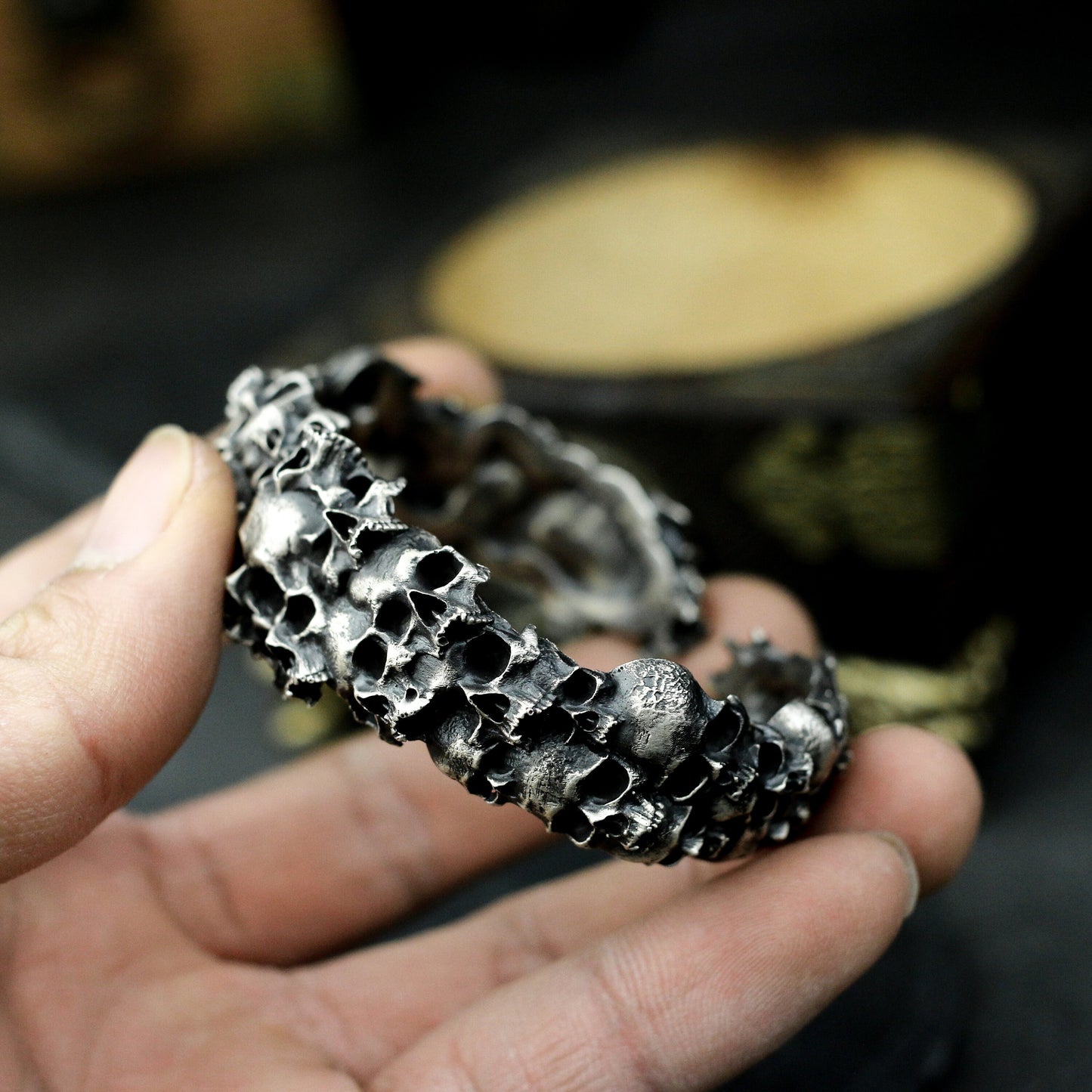 Thousand Faces Skull Bracelet - 925 Silver Handmade