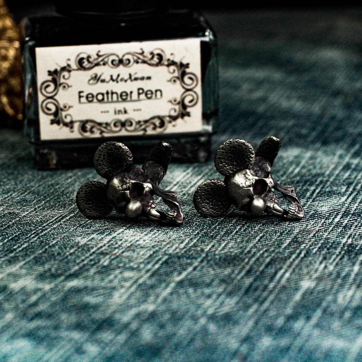 Roaring Mouse Skull Cufflinks - 925 Silver Handmade