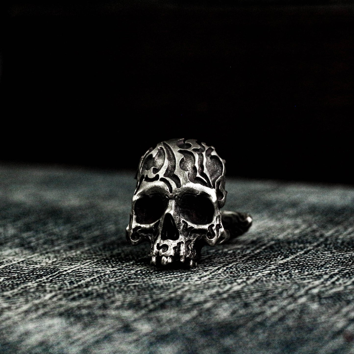 Mexican Carved Skull Cufflinks - 925 Sterling Silver Handmade