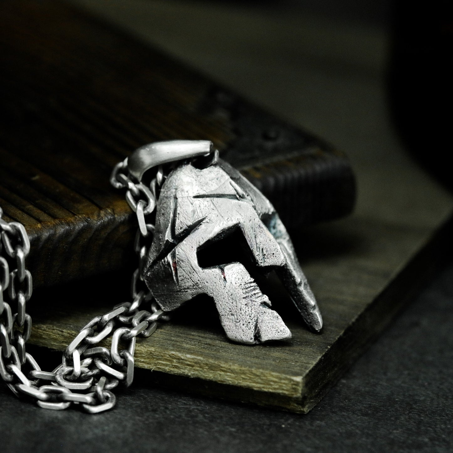 Spartan Helmet Pendant ¨C Handmade 925 Silver Warrior Mask Necklace