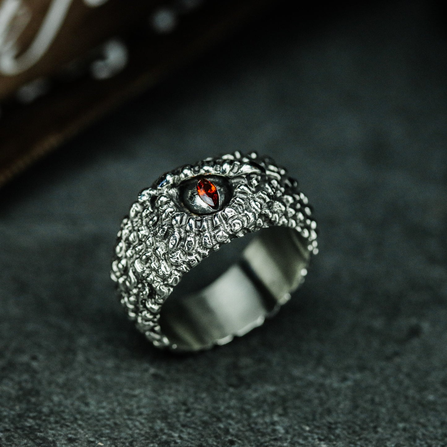 Viper Eye Ruby Ring - 925 Silver Handmade