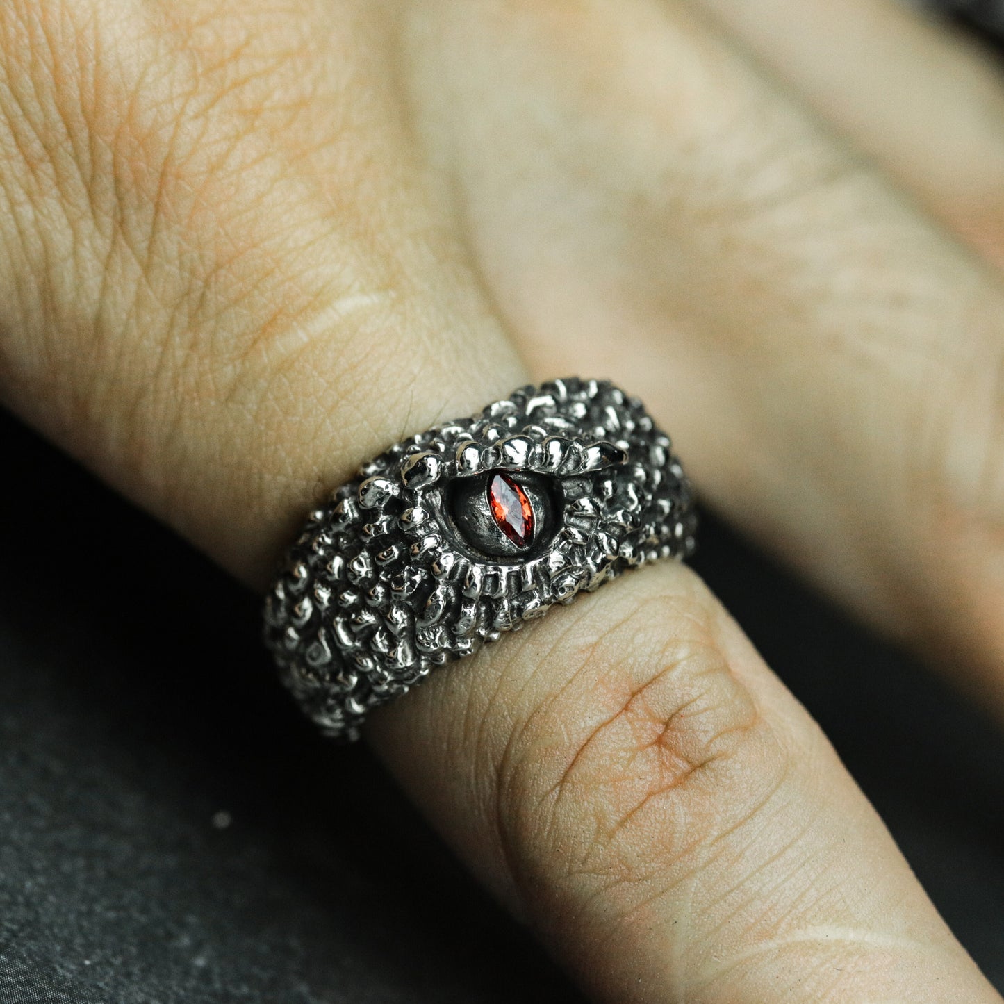 Viper Eye Ruby Ring - 925 Silver Handmade