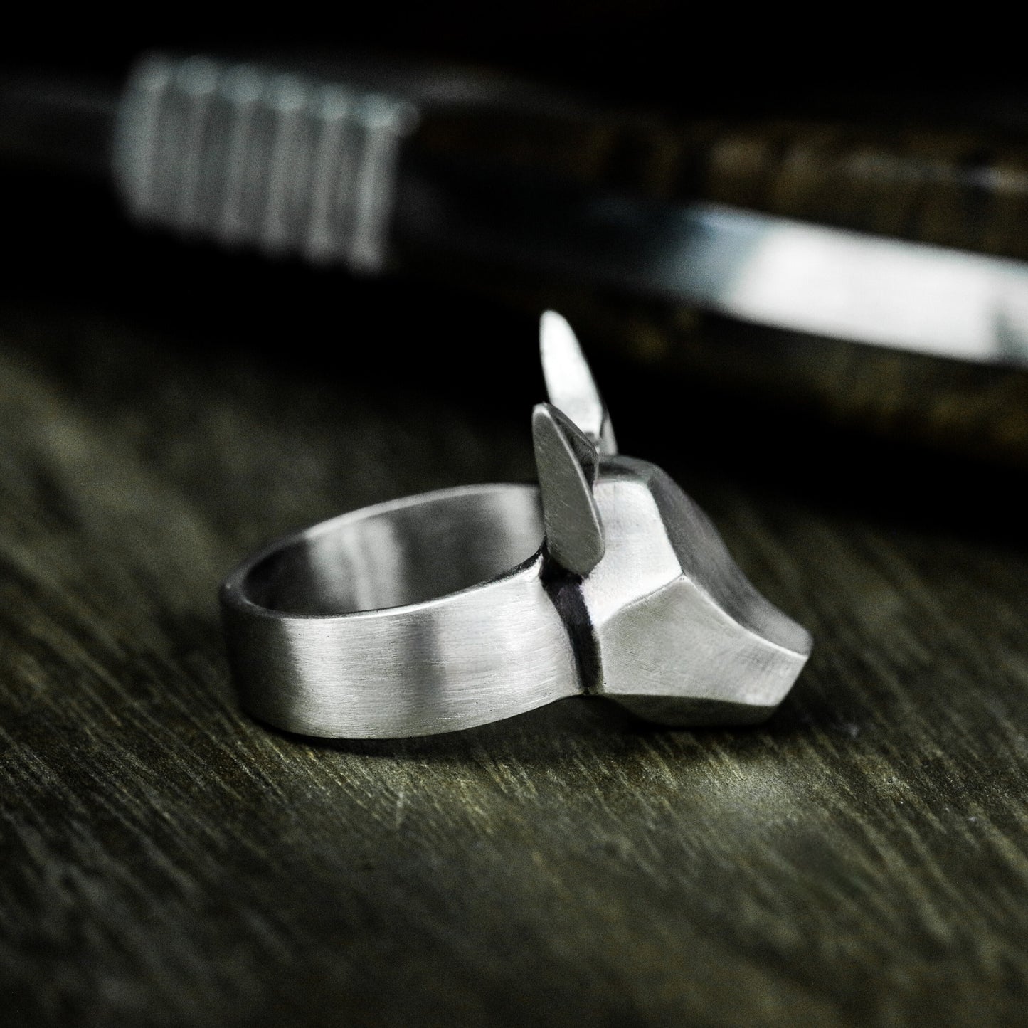 Geometric Fox Ring - 925 Silver Handmade