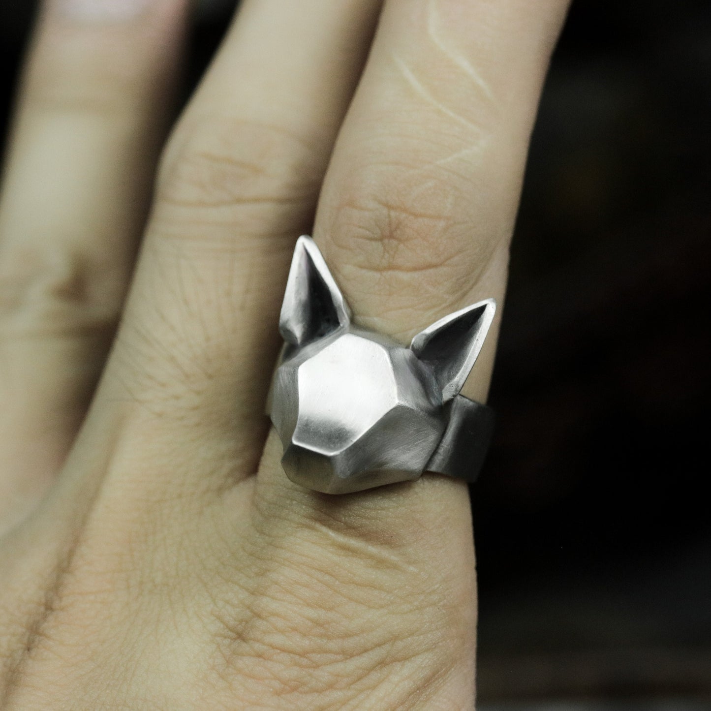 Geometric Fox Ring - 925 Silver Handmade