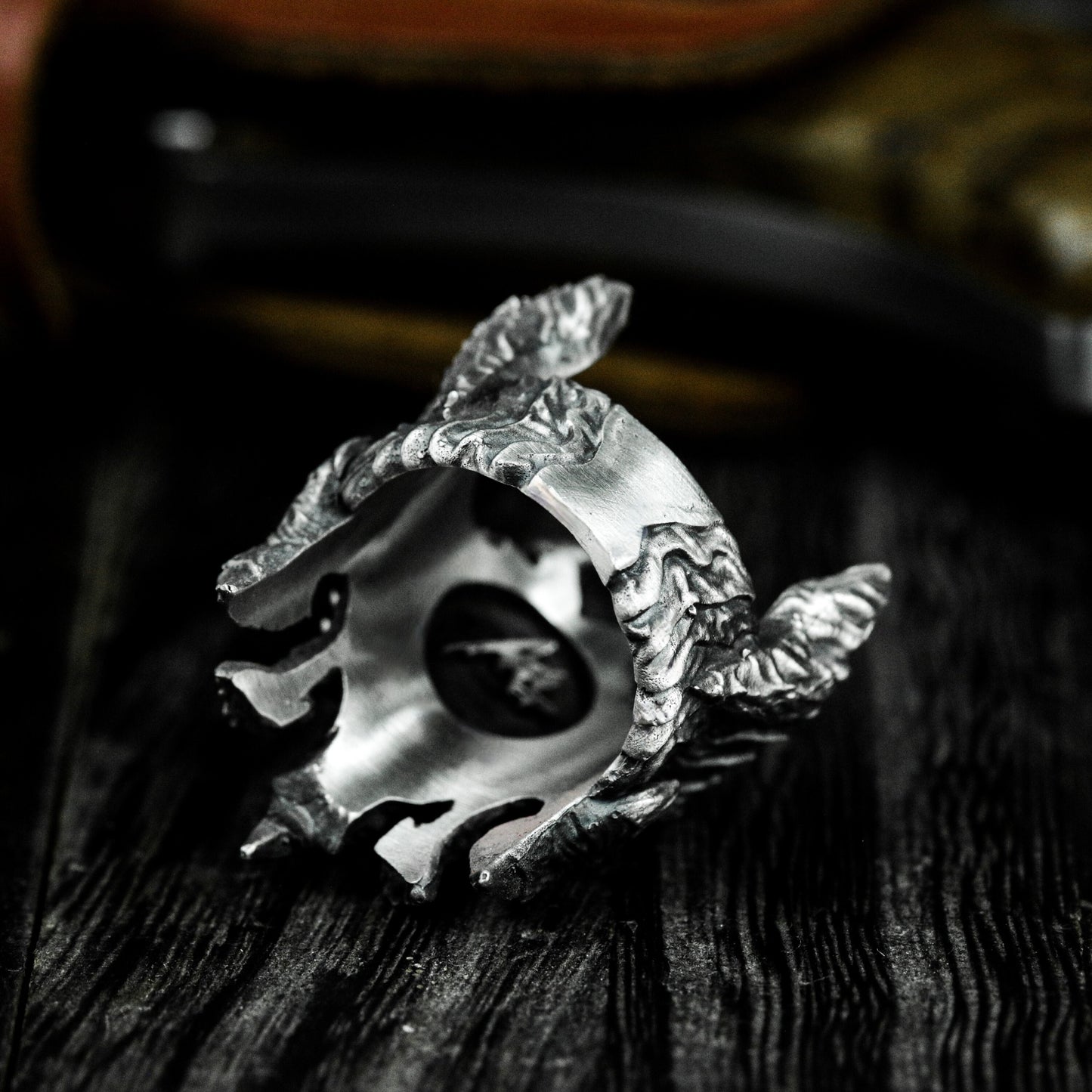 Demonic Dragon Mask Ring ¨C 925 Sterling Silver Handmade