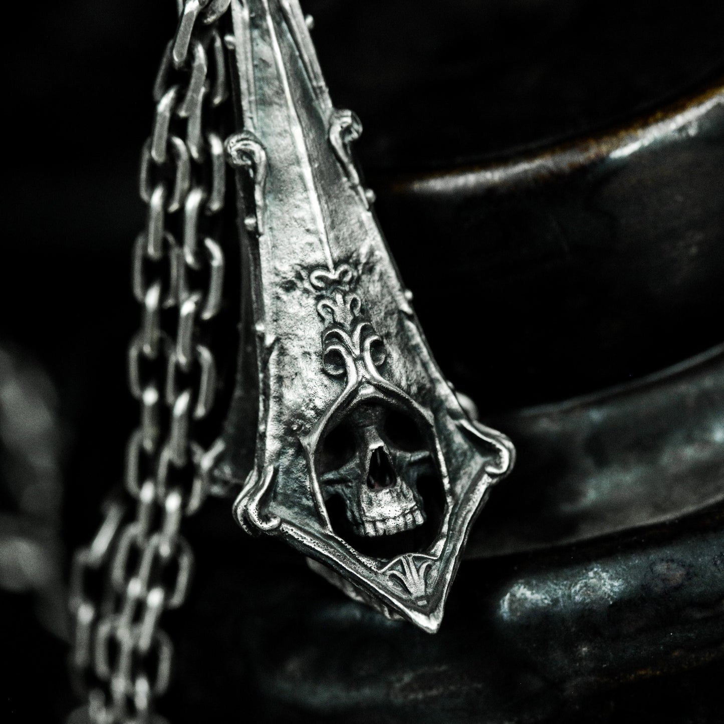 Eiffel Skull Pendant ¨C Handmade 925 Silver Paris Gothic Necklace