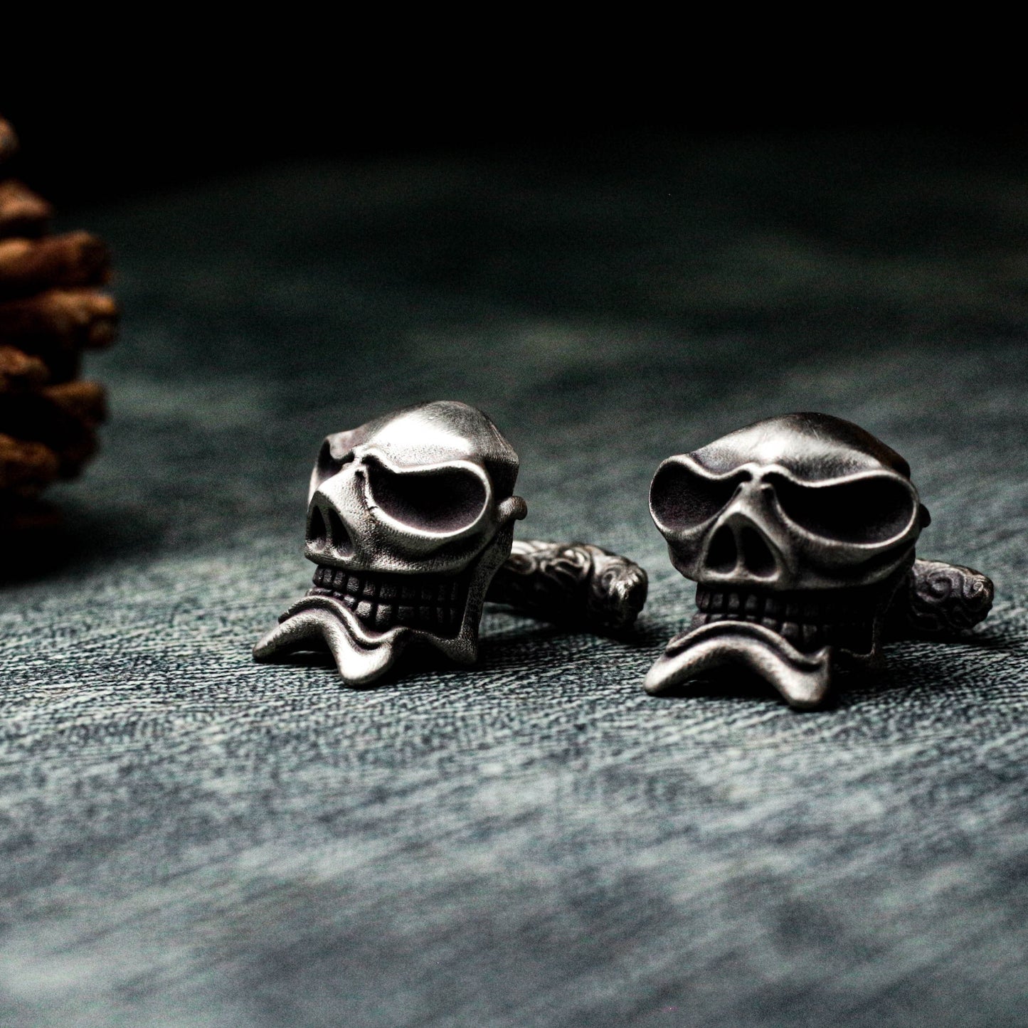 Victorian Skull Steampunk Cufflinks - 925 Sterling Silver Handmade