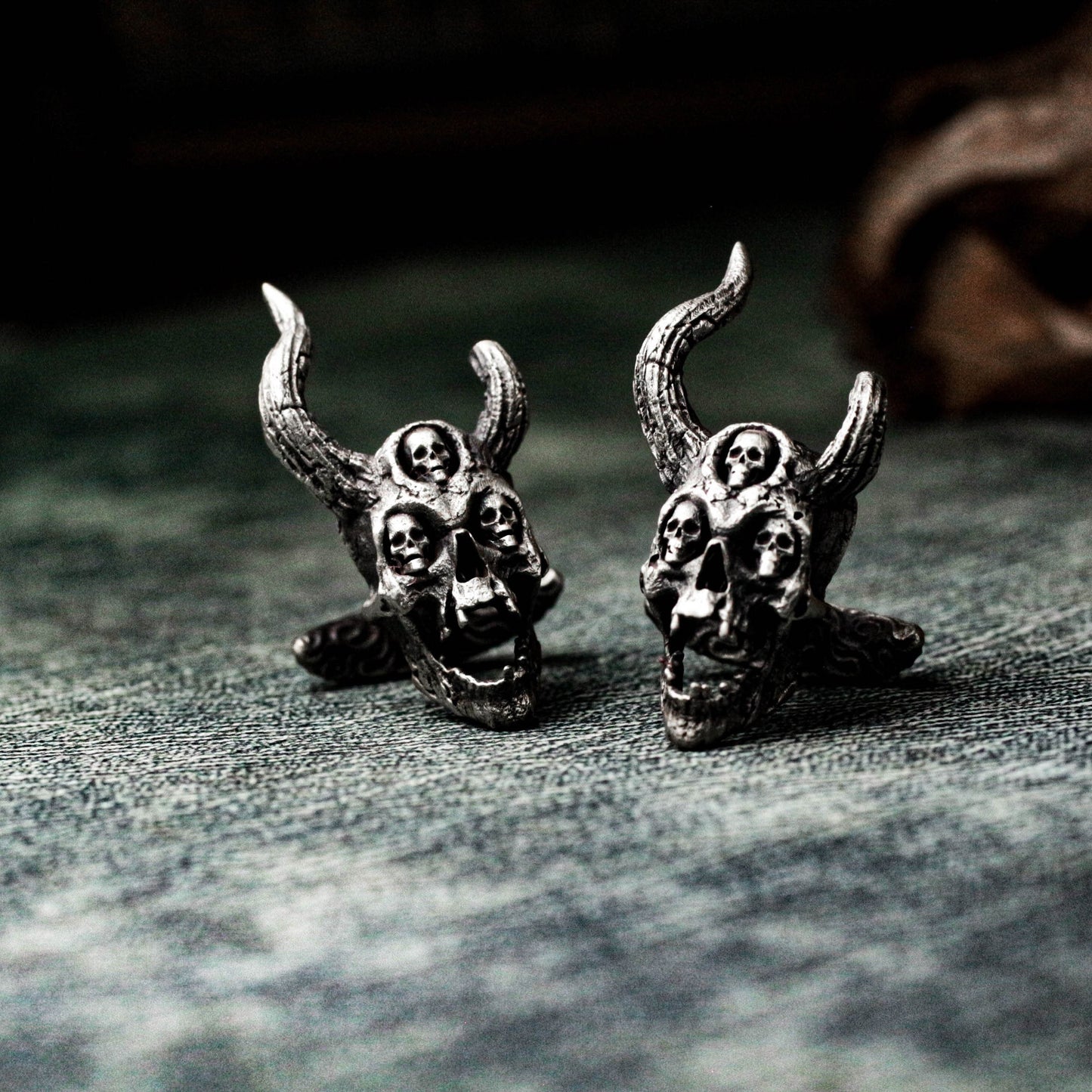 Bonjour Skull Cufflinks - 925 Silver Handmade