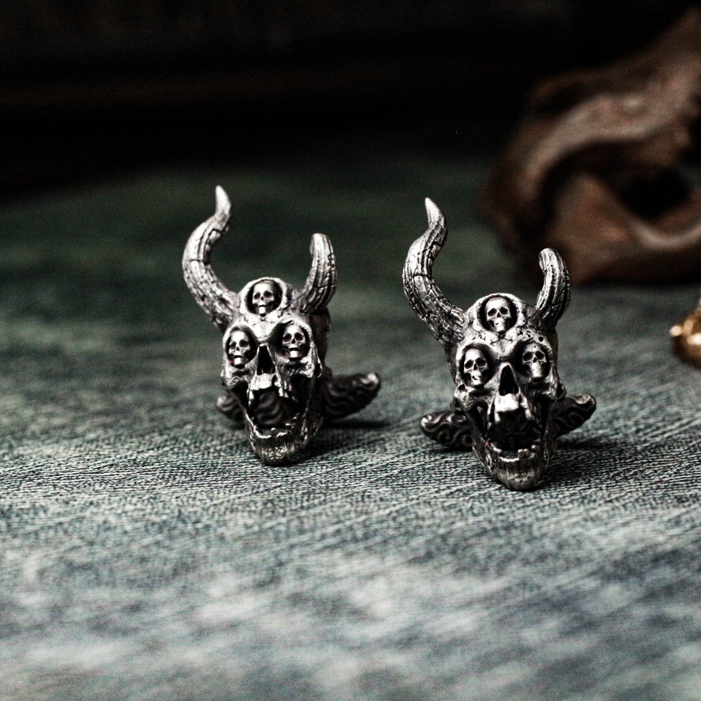 Bonjour Skull Cufflinks - 925 Silver Handmade