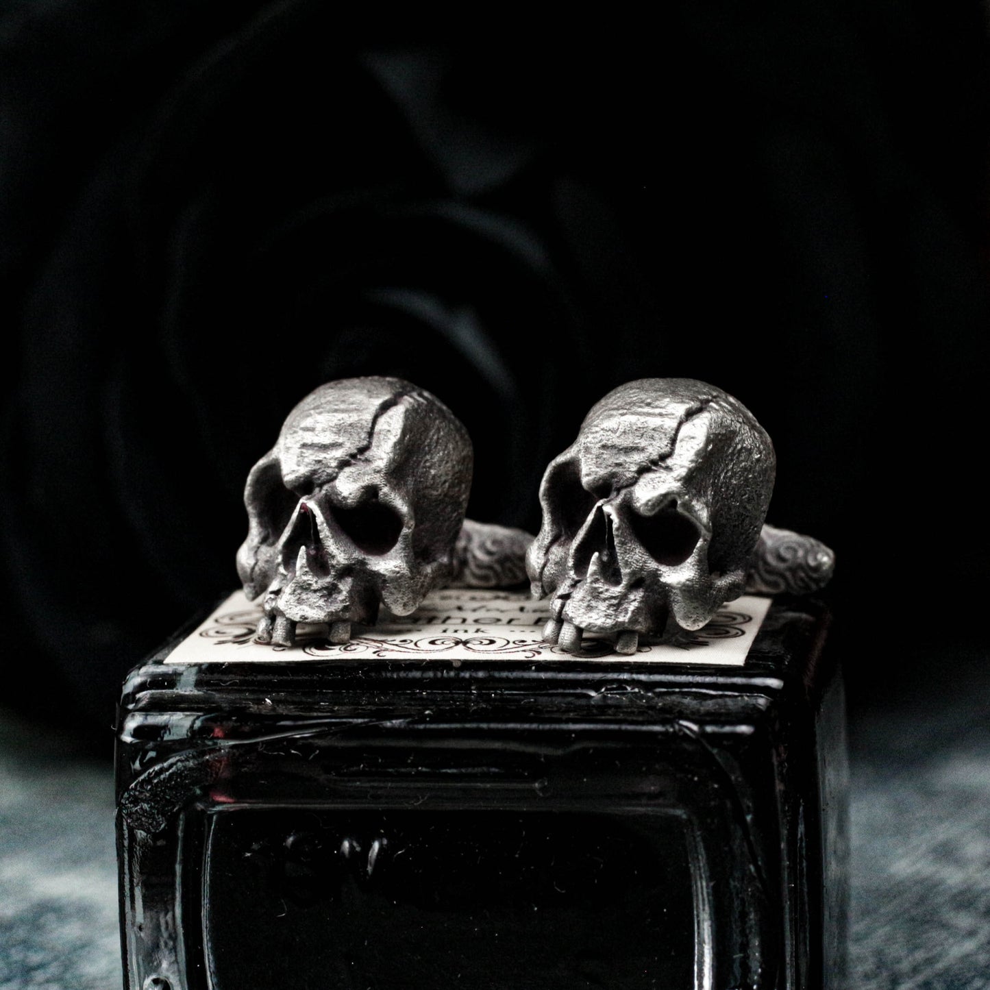 Mutilated Skull Cufflinks - 925 Sterling Silver Handmade