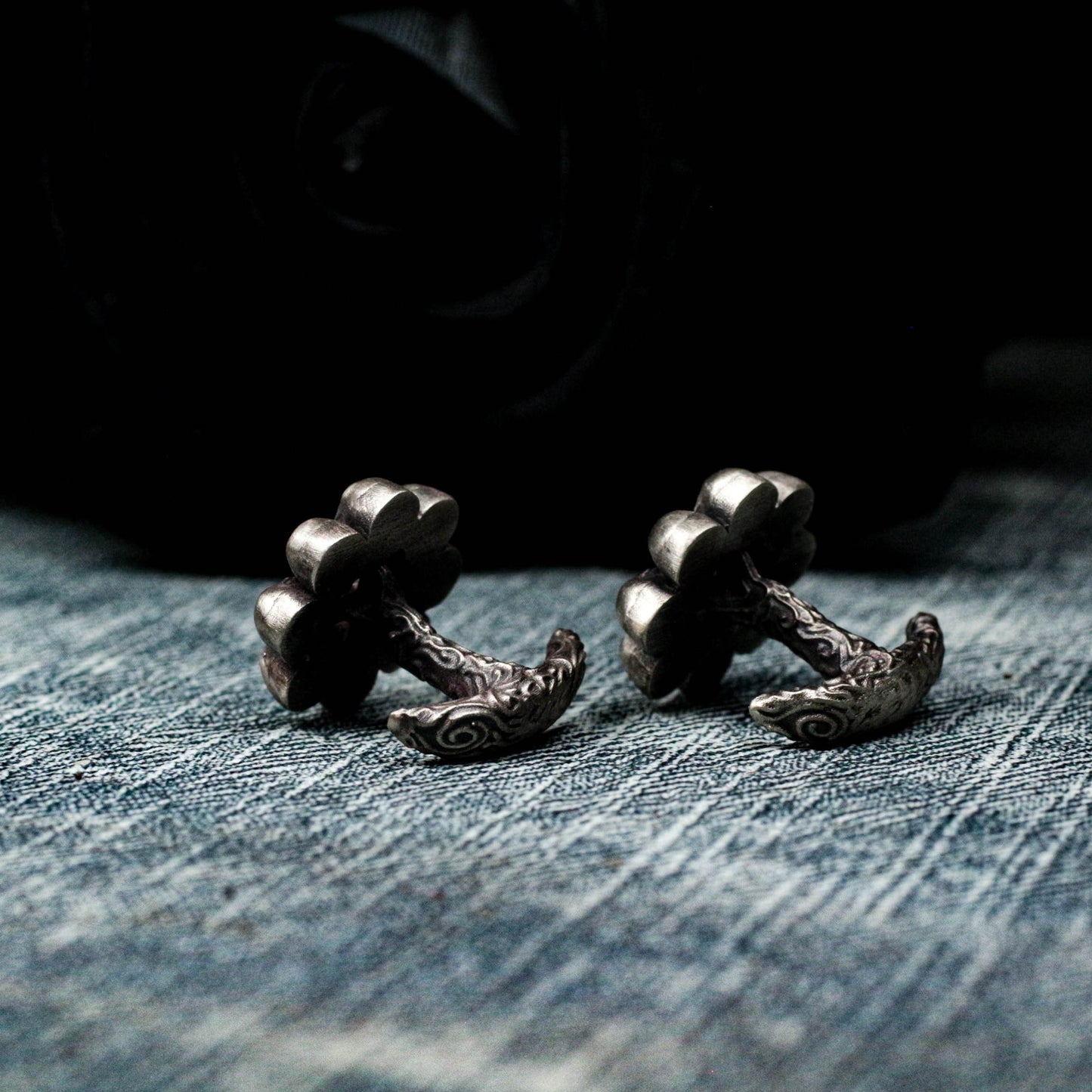 Skull Disc Cufflinks - 925 Silver Handmade