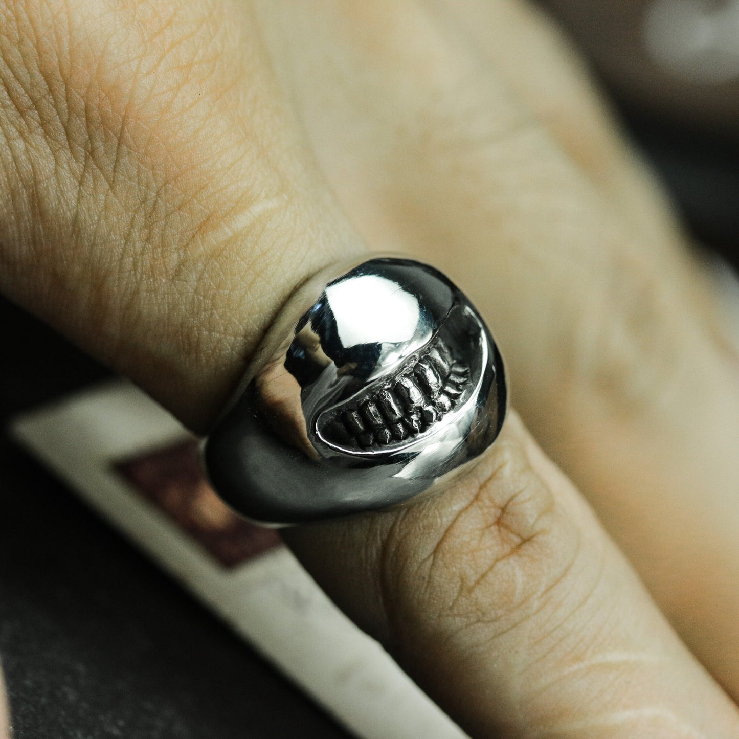 Smiley Face Ring - 925 Silver Handmade