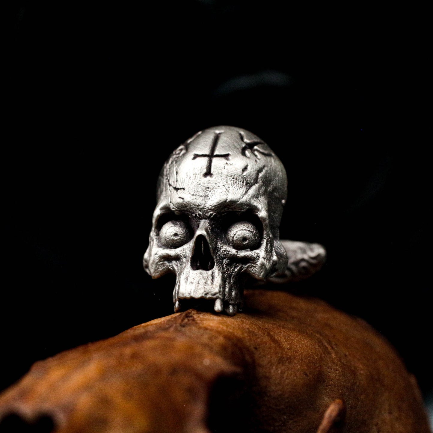 Thriller Big Eyes Skull Cufflinks - 925 Sterling Silver Handmade
