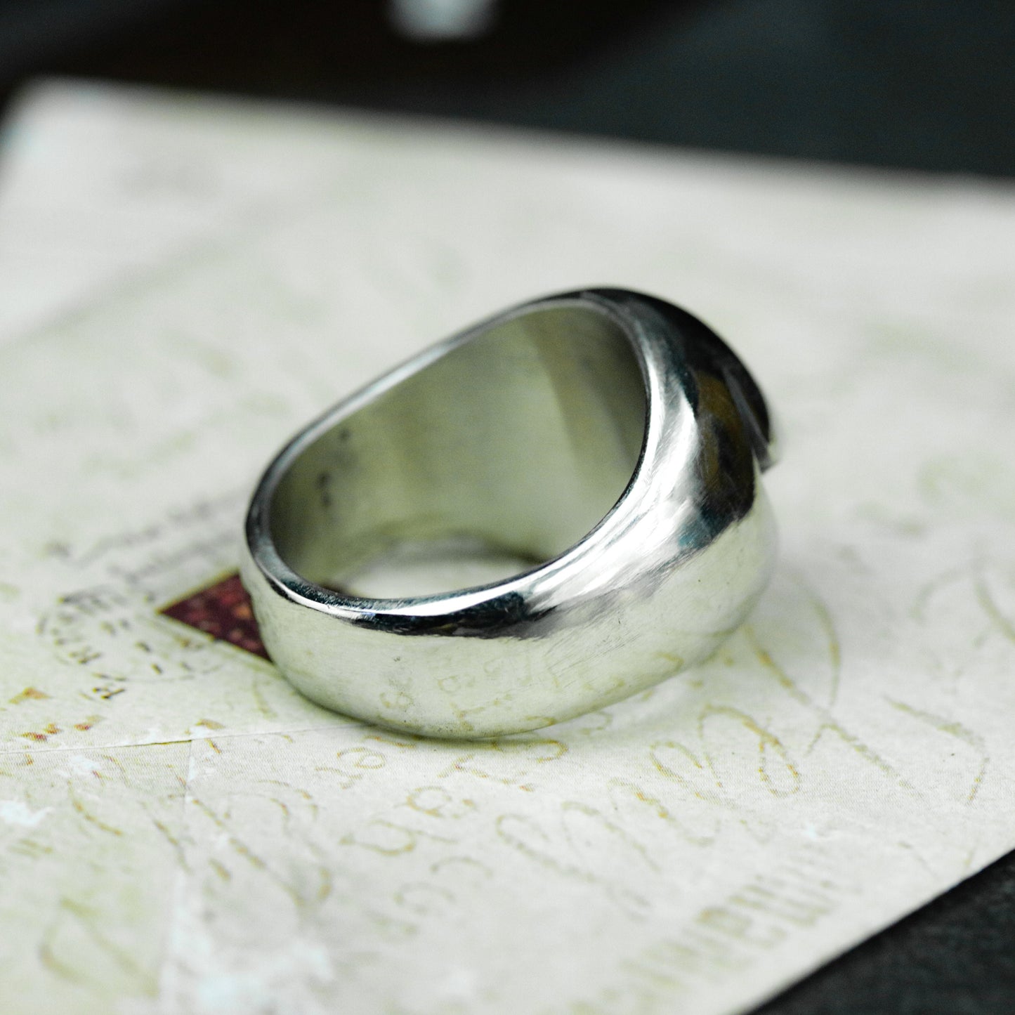 Smiley Face Gothic Ring - 925 Silver Handmade