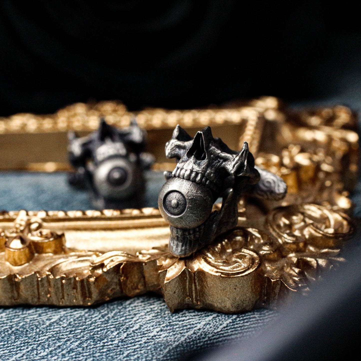 Demon Skull - evil eye Cufflinks - 925 Silver Handmade