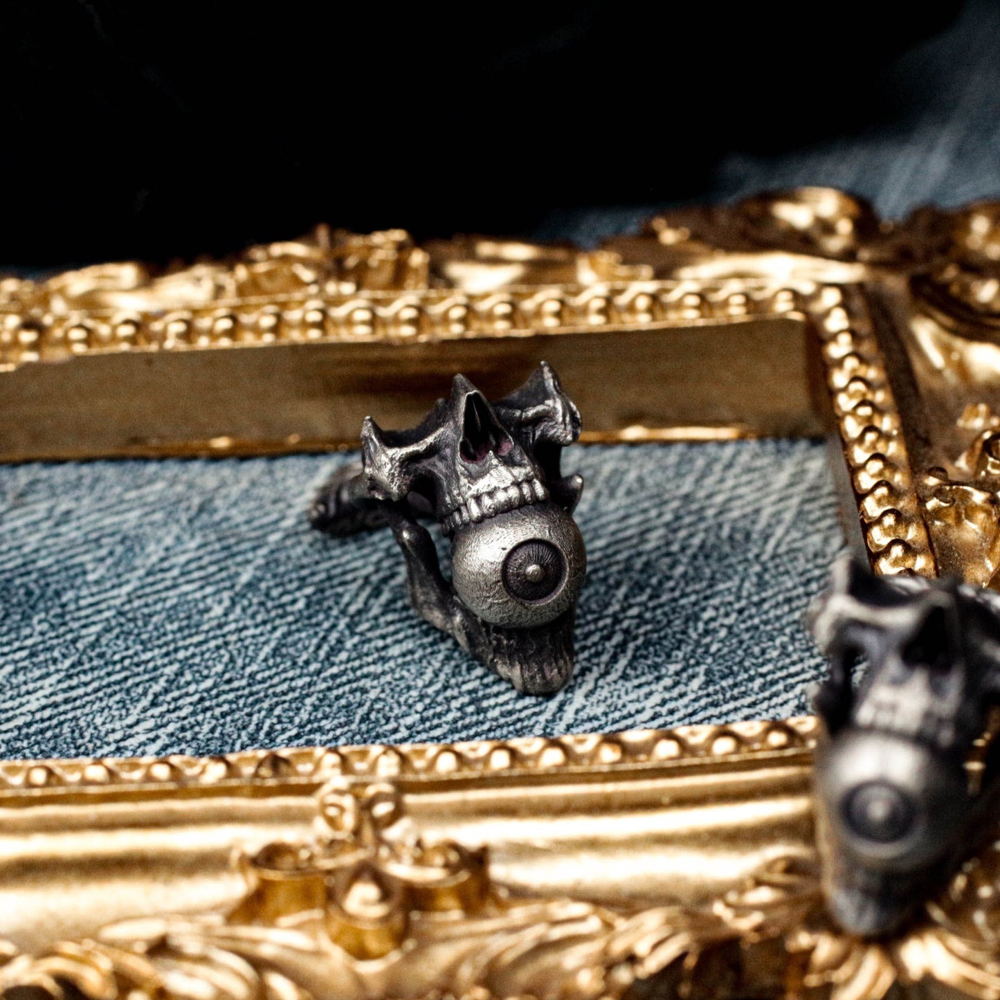 Demon Skull - evil eye Cufflinks - 925 Silver Handmade