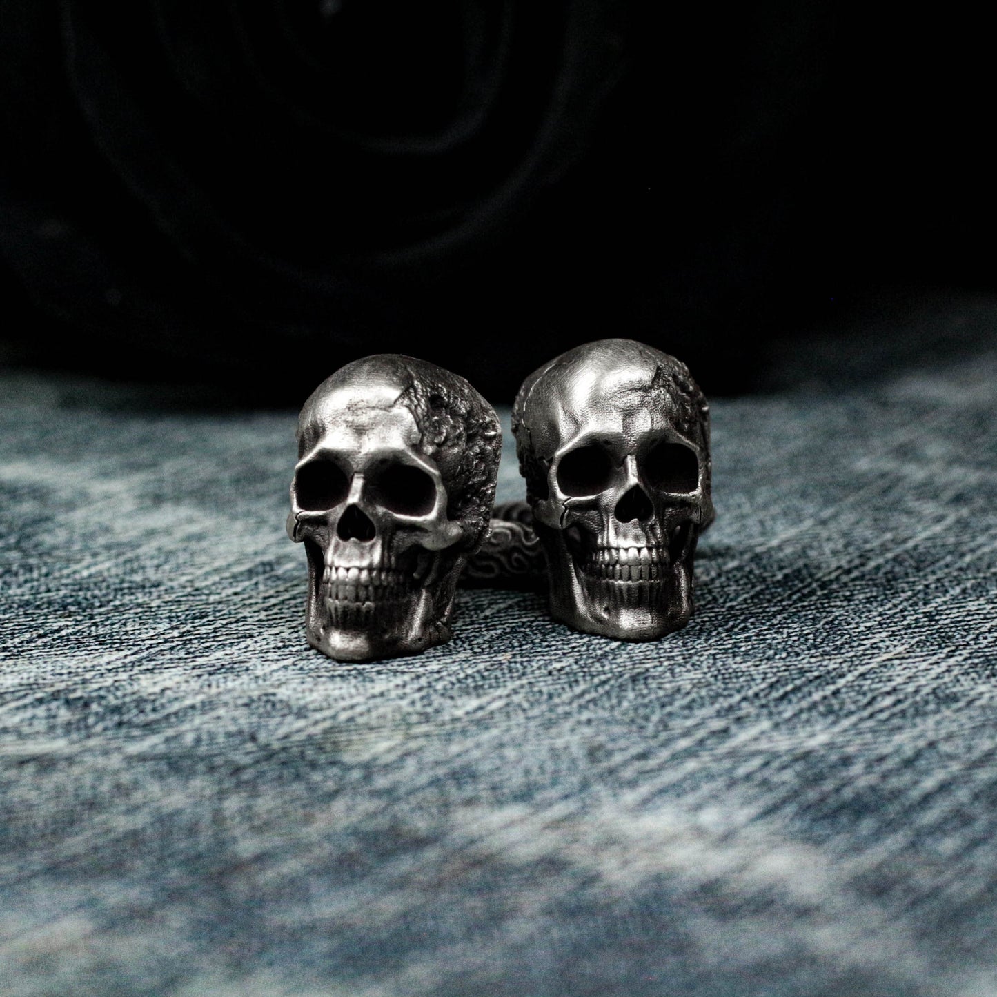 Broken Human Skull Cufflinks - 925 Silver Handmade