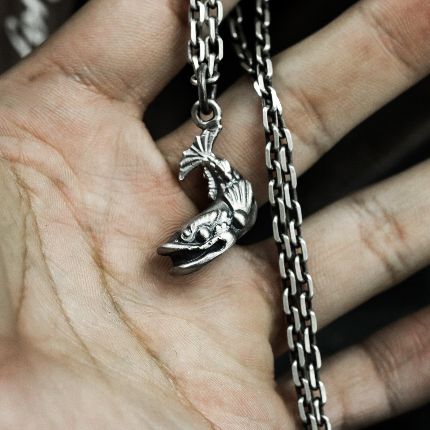 Blue Whale Pendant ¨C Handmade 925 Silver Ocean Animal Necklace