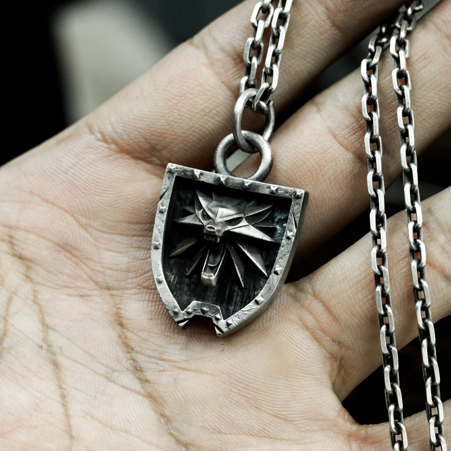 Wolf Tag Pendant - 925 Silver Handmade