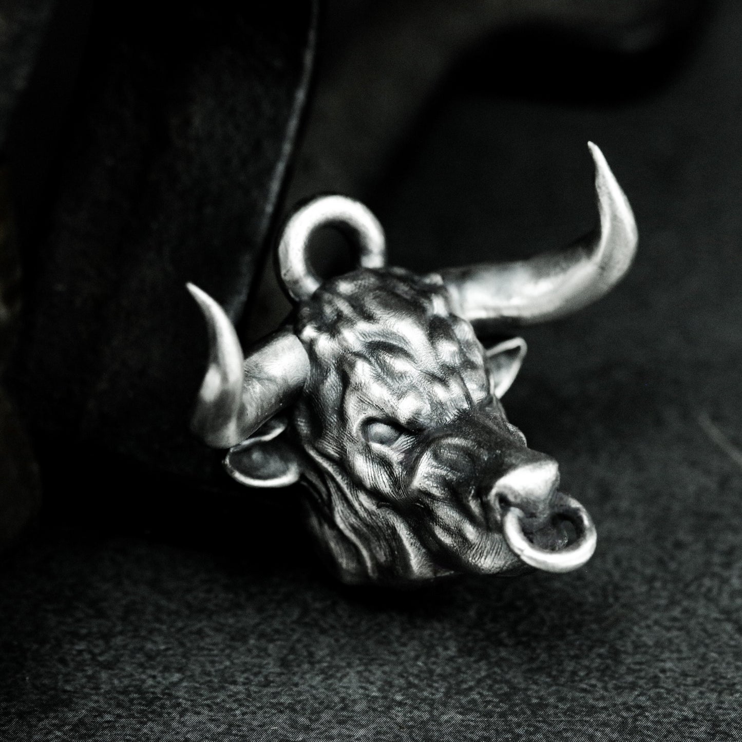 Snarling Bull Pendant - 925 Silver Handmade Wild Rage