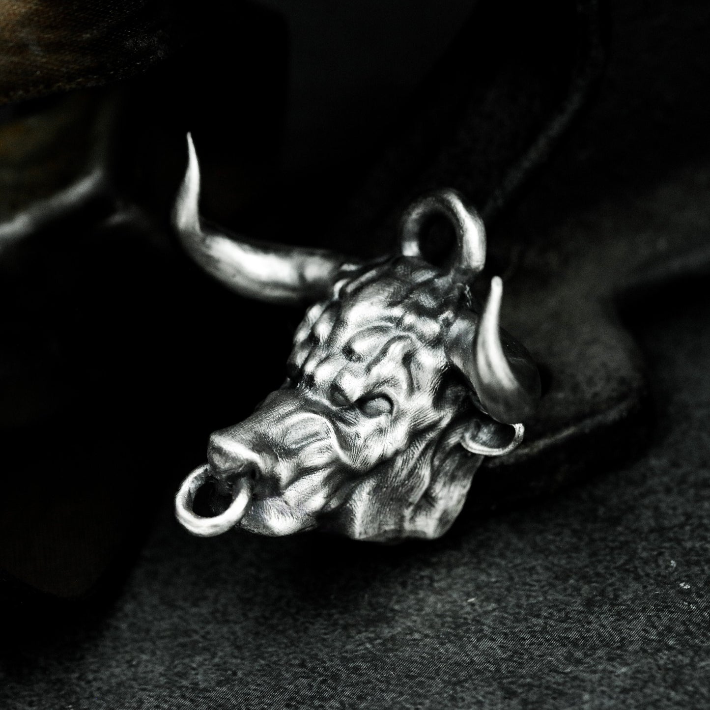 Snarling Bull Pendant - 925 Silver Handmade Wild Rage
