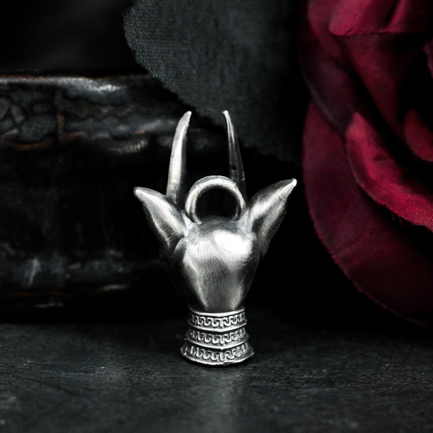 Masked Cat Girl Pendant - 925 Silver Handmade Gothic Persona
