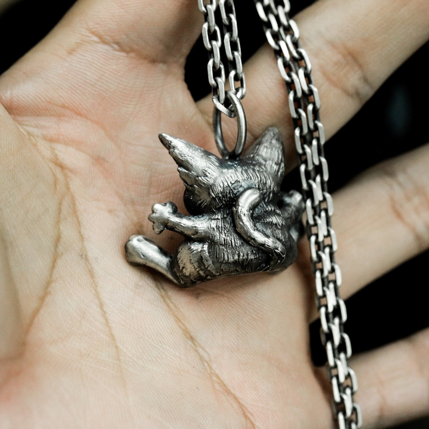 Fox Spirit Pendant - 925 Silver Handmade Forest Guardian