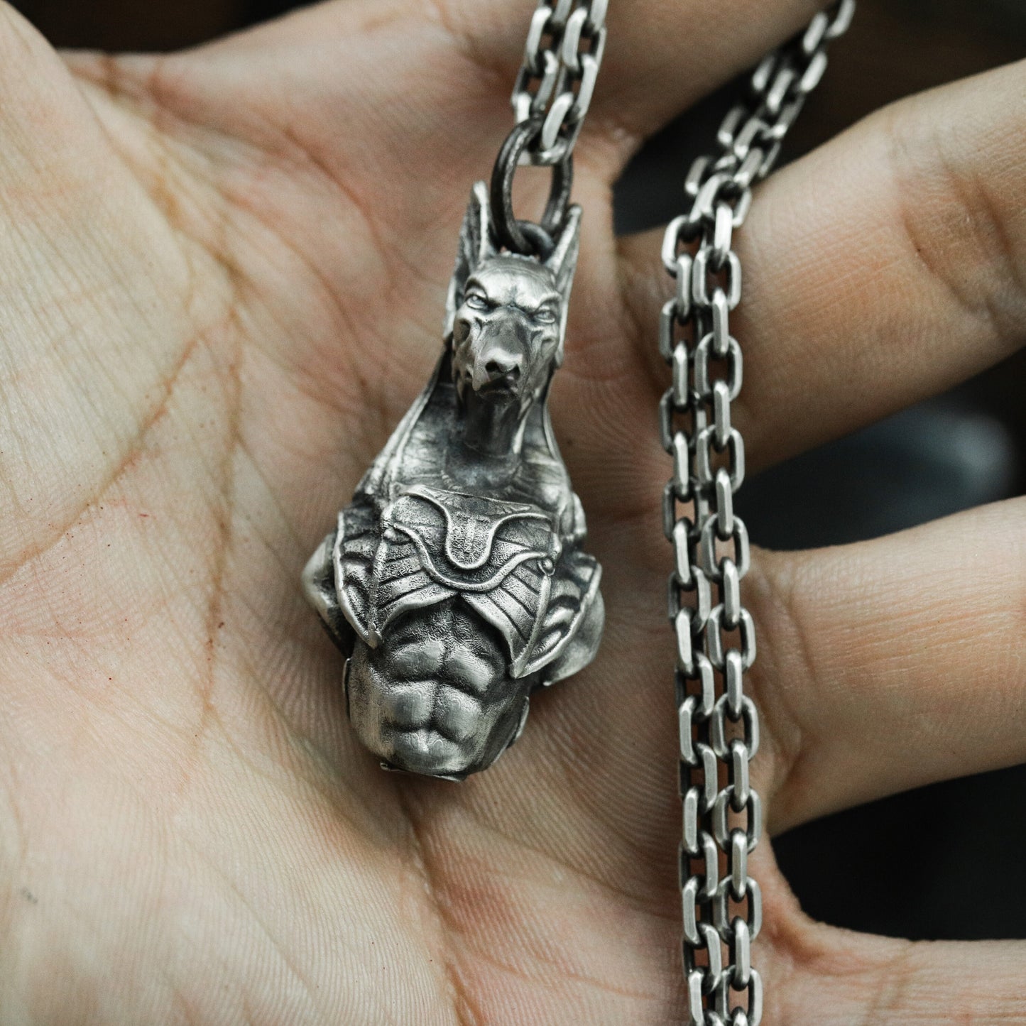 Anubis Pendant ¨C 925 Sterling Silver Handmade