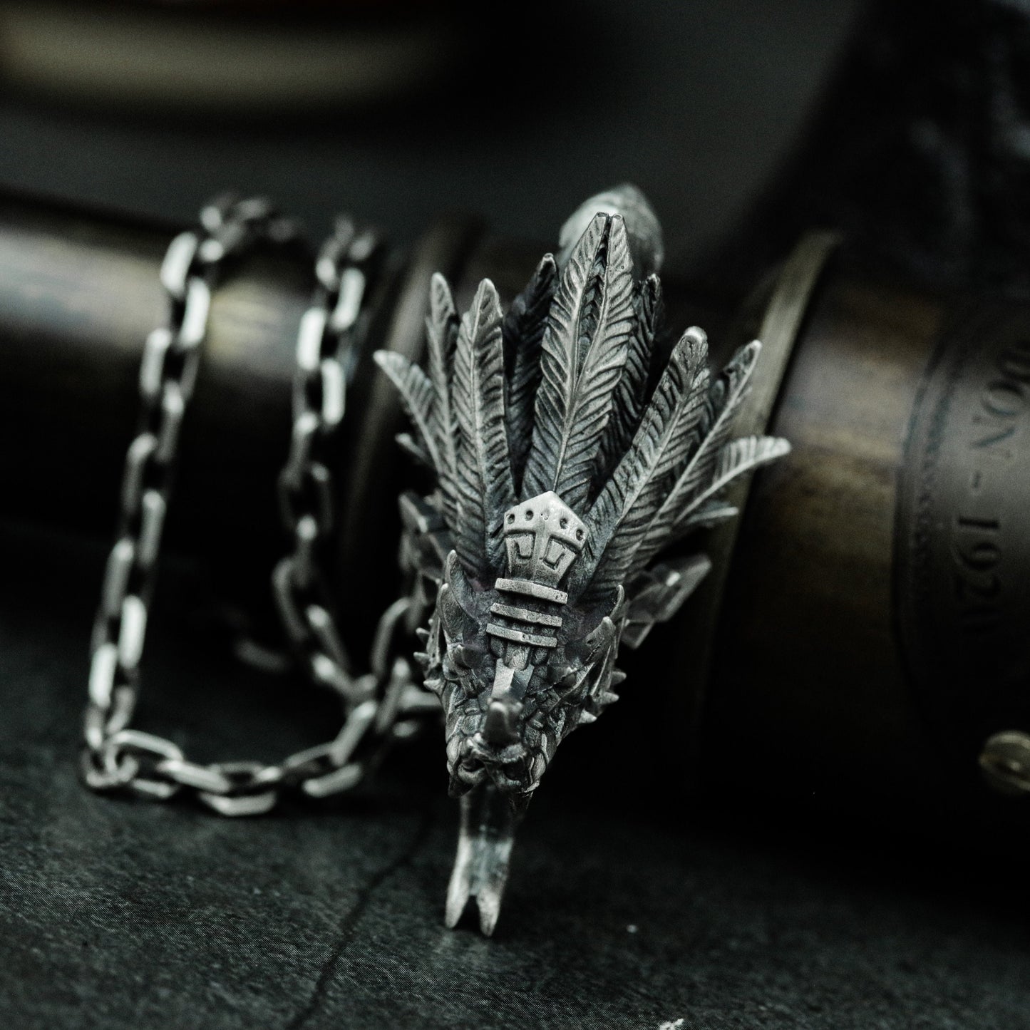 Quetzalcoatl Totem Pendant - 925 Silver Handmade
