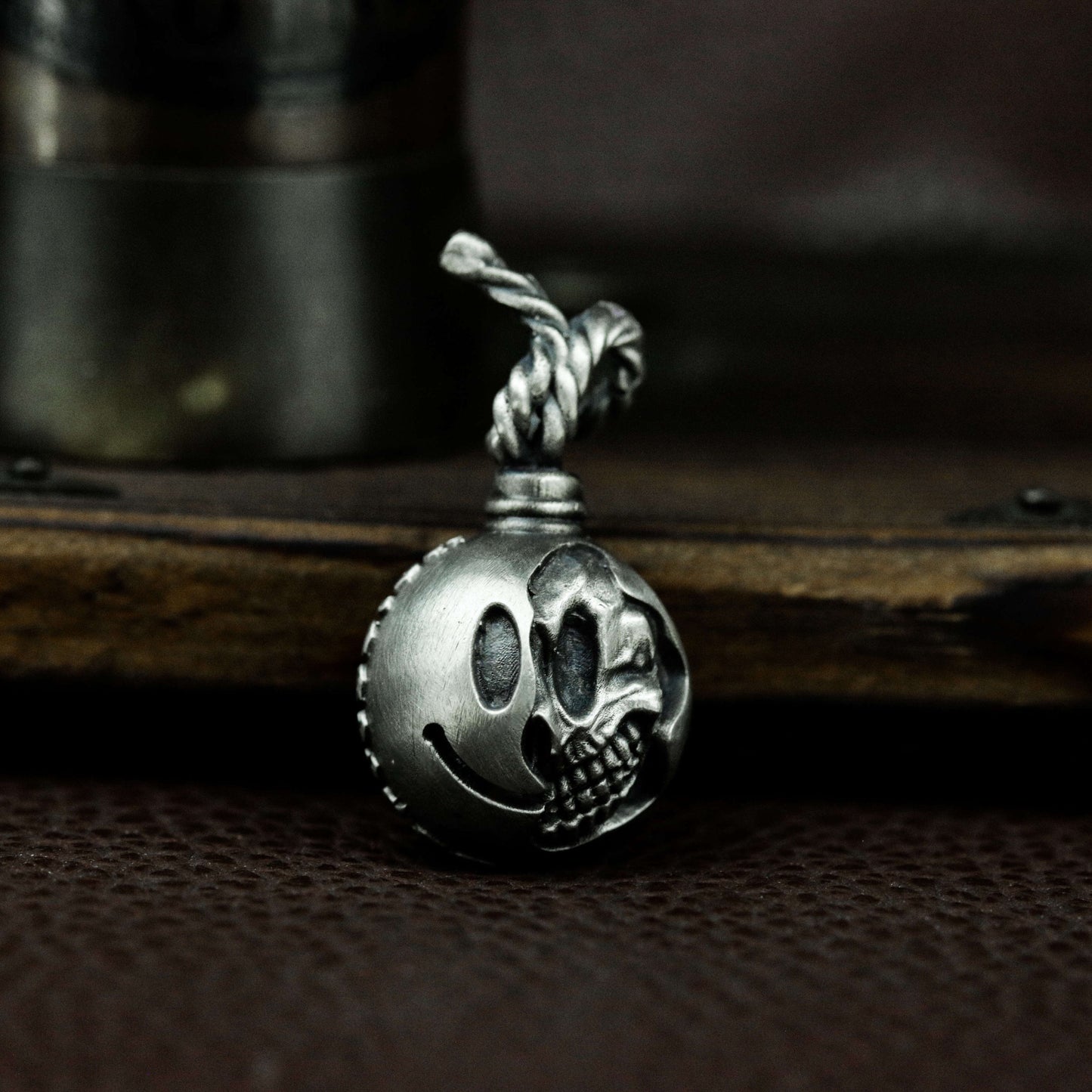 Bomb Skull Pendant ¨C 925 Silver Handmade
