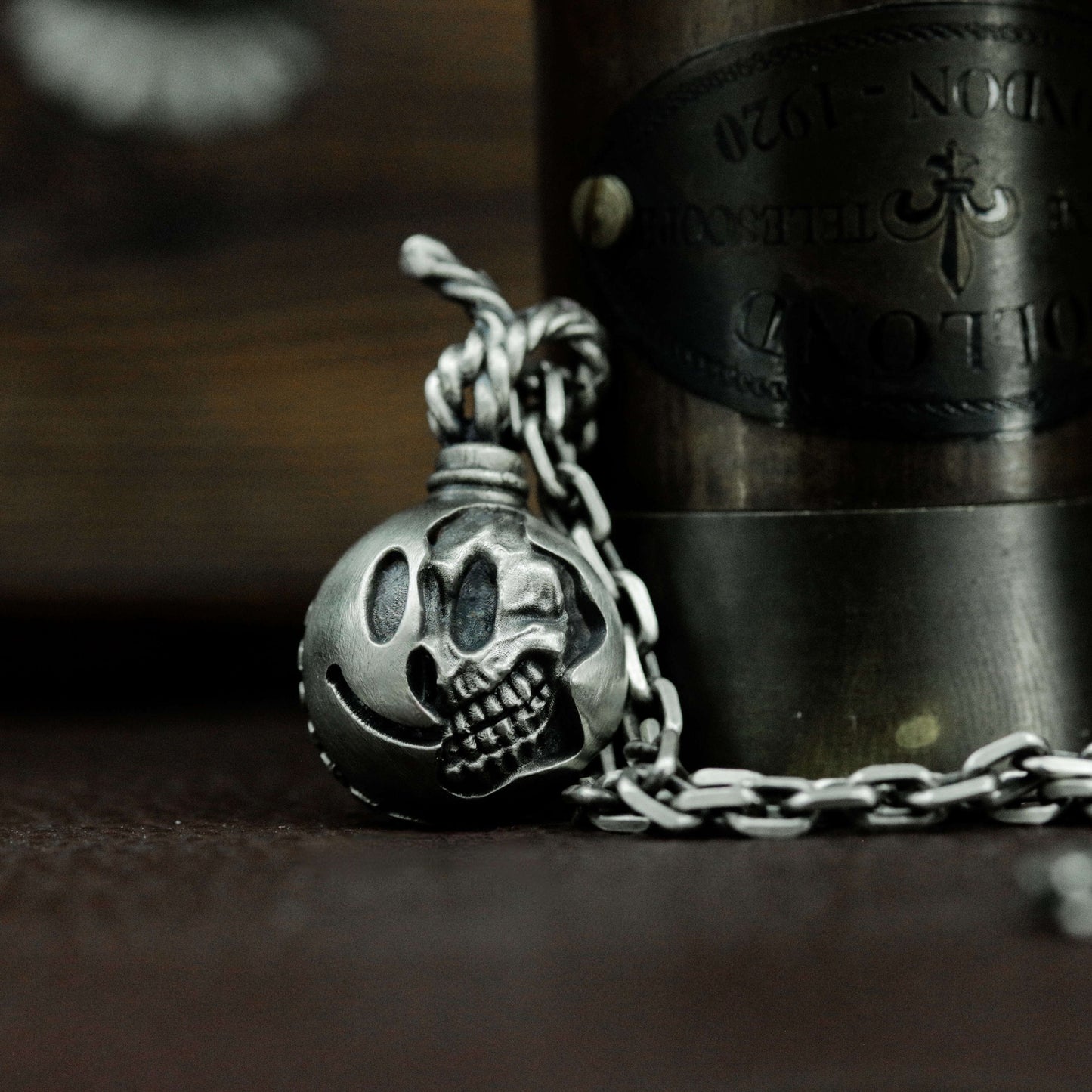 Bomb Skull Pendant ¨C 925 Silver Handmade