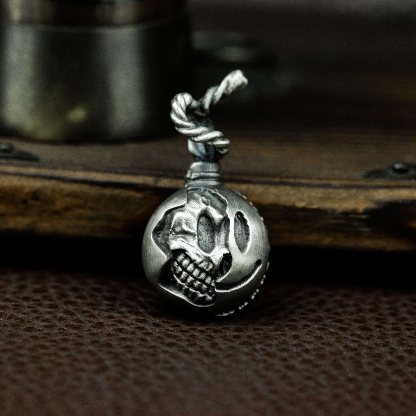 Bomb Skull Pendant ¨C 925 Silver Handmade