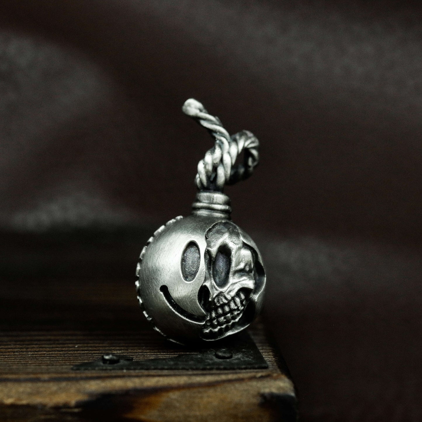Bomb Skull Pendant ¨C 925 Silver Handmade