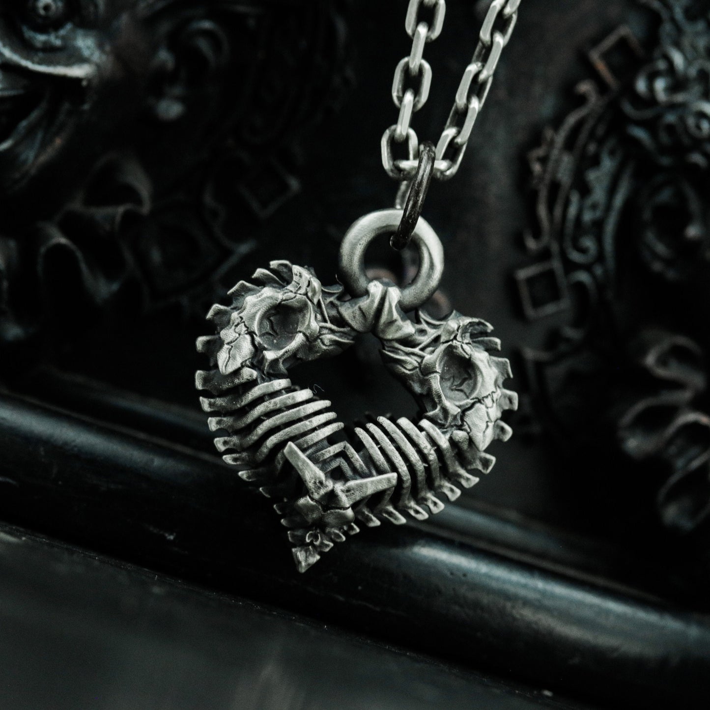 Broken Heart Pendant - 925 Silver Handmade Barbed Love