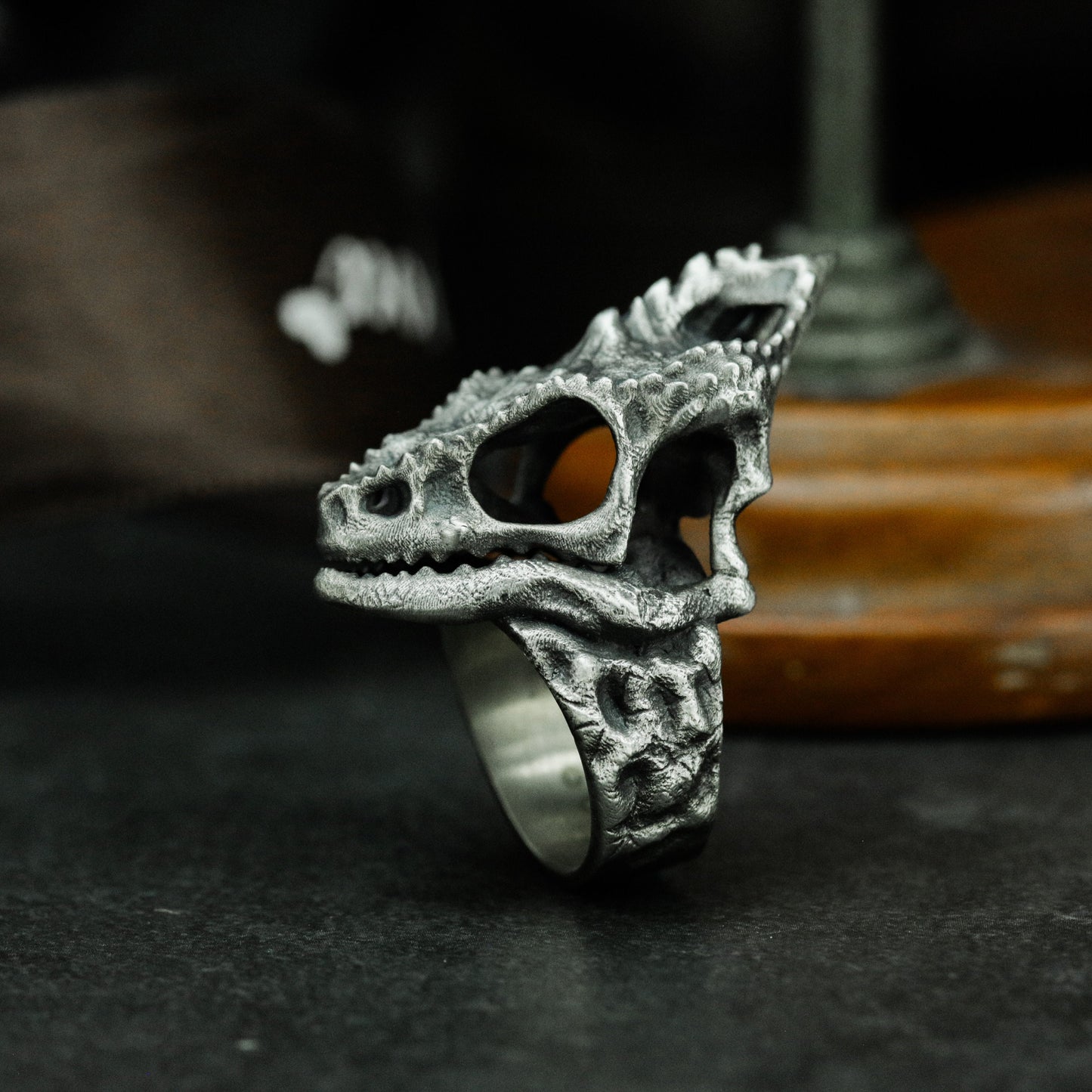 Chameleon Skull Ring ¨C 925 Sterling Silver Handmade