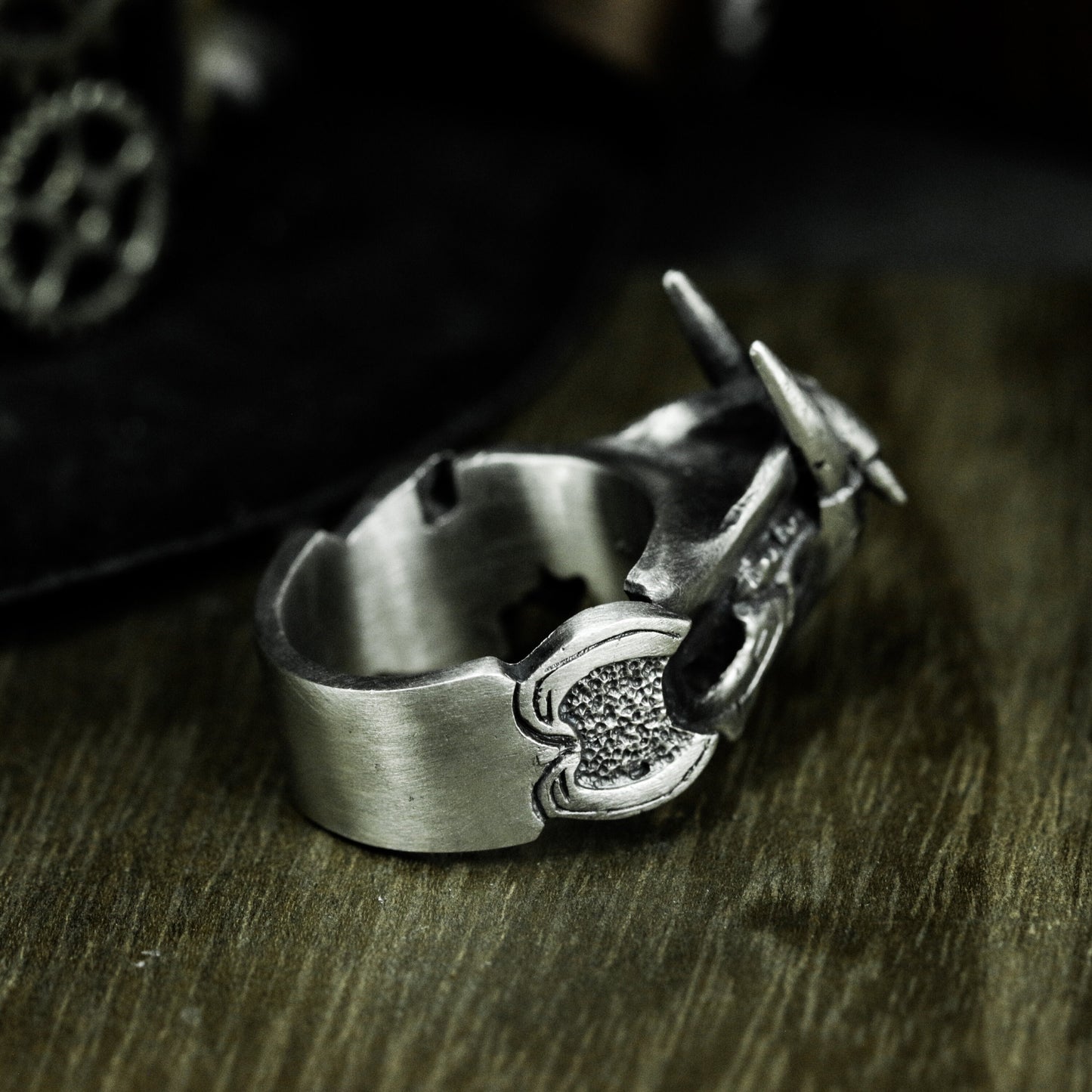 Saber-tooth Tiger Skull Ring - 925 Silver Handmade