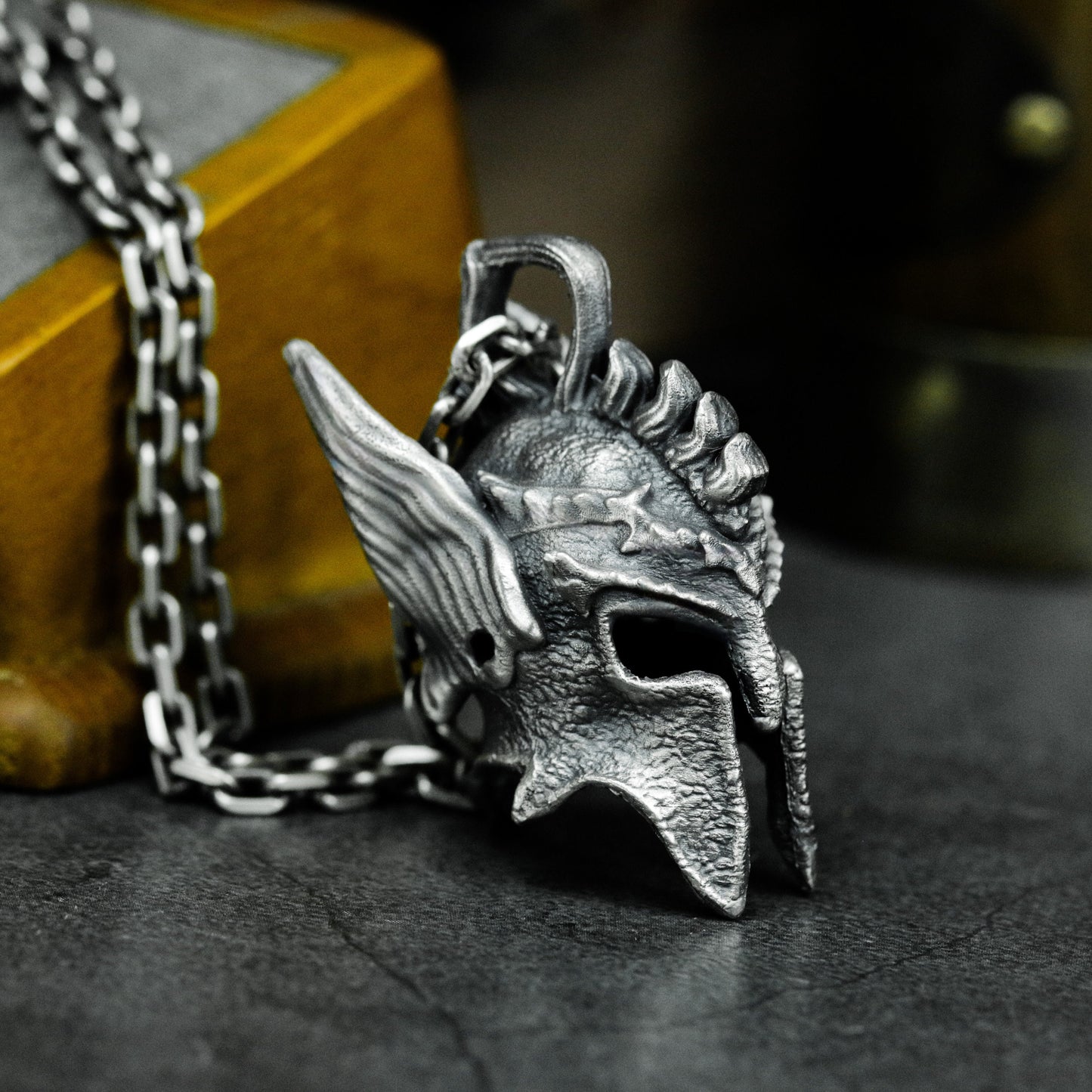 Valkyrie Winged Helmet Pendant - 925 Silver Handmade