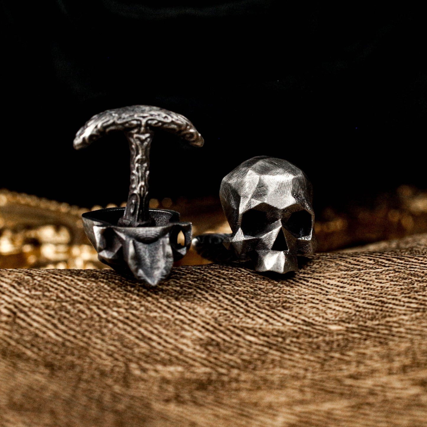 Halfjaw Skull Cufflinks - 925 Silver Handmade