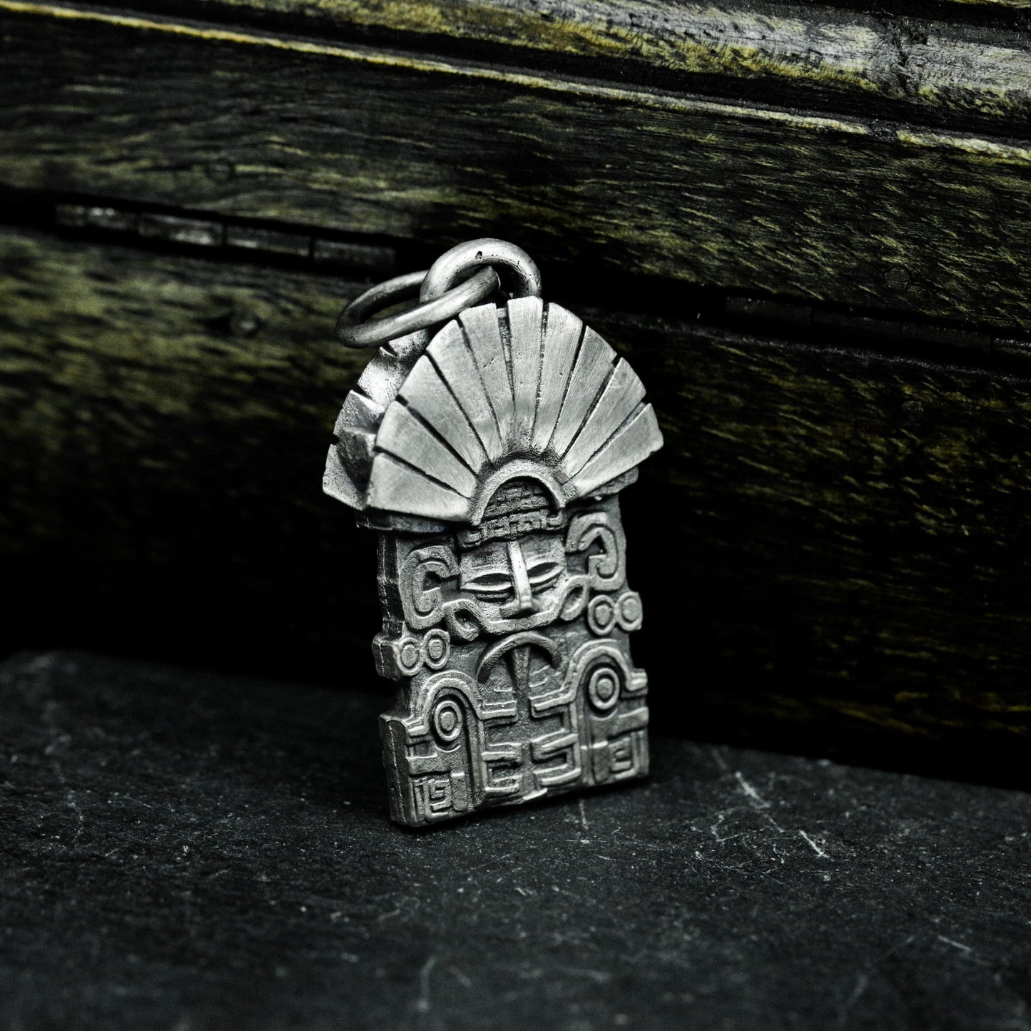 Temple Door Pendant with Radiant Crest - 925 Sterling Silver Handmade